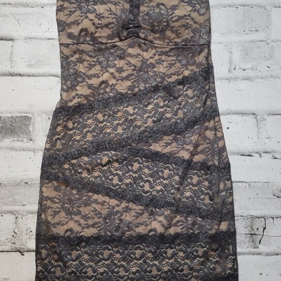 ARK & Co Grey And Nude Lace Dress - Picture 5 of 6